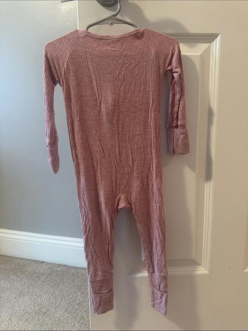 Little Sleepies Mauve Ribbed Long-Sleeve Footie